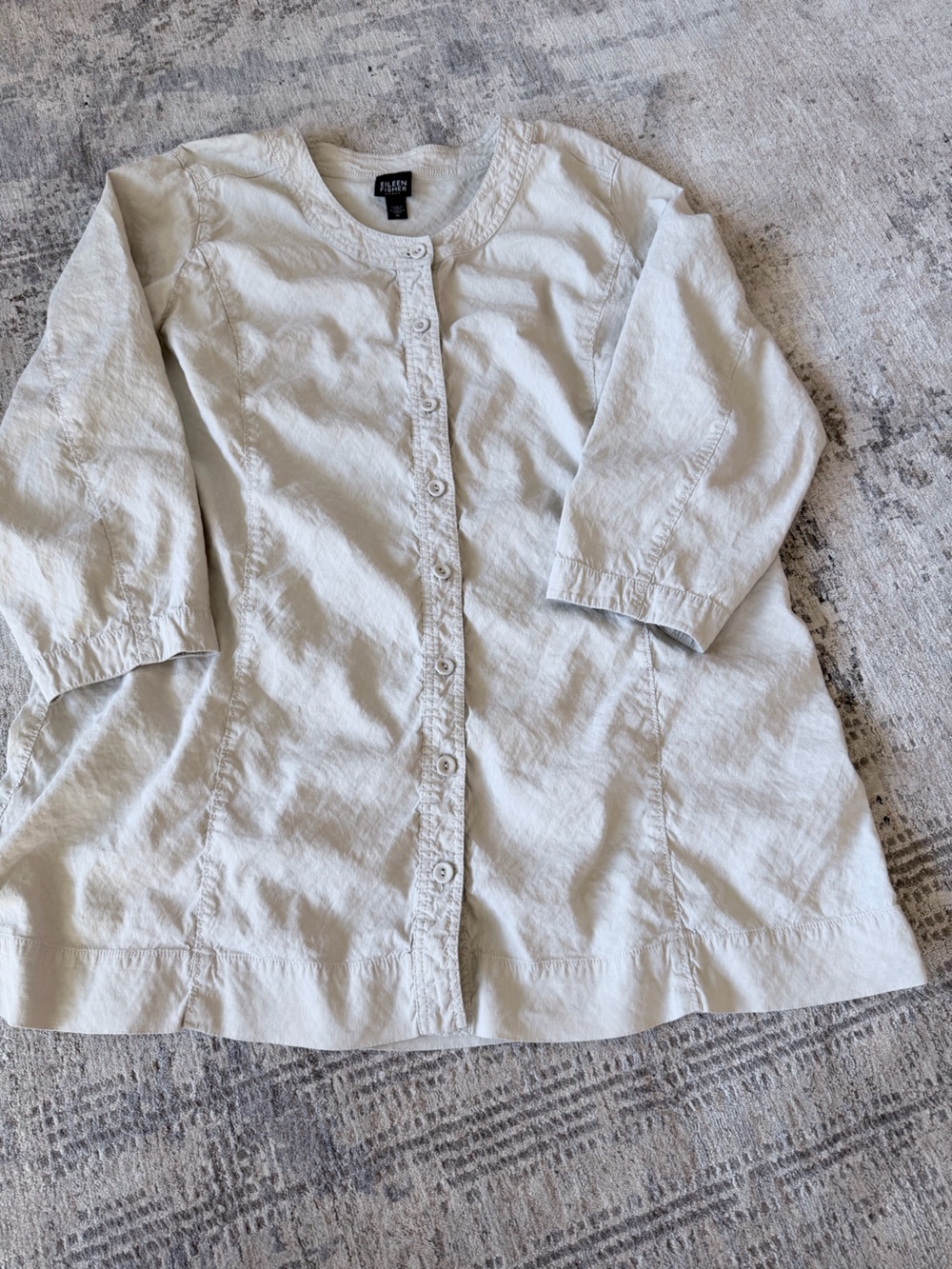 Eileen Fisher Cream Linen Shirt | Minimalist